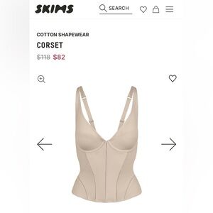 NWT SKIMS cotton shapewear corset top
